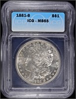 1881-S MORGAN DOLLAR ICG MS65