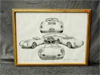 The Porsche Framed & Matted Under Glass