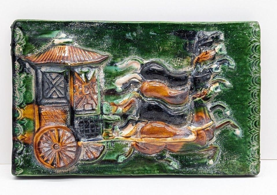 Handmade Horse Carriage Asian Style Tile
