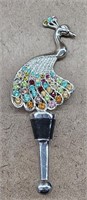 Regal Peacock Rhinestone Wine Stopper