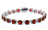 Round Cut 16.50ct Garnet Tennis Bracelet