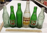 6 Glass Soda Bottles
