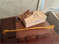 Shoe Horn, Briefcase, Cigar Box, & ore
