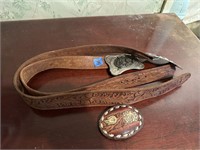 2 Leather Belts & Belt Buckles