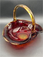 Indiana Glass Amberina Constellation Basket