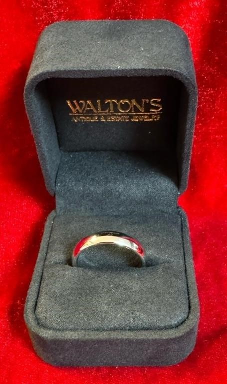 14K White Gold Band 5mm Mens Ring