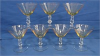 Vintage Yellow Crystal Cocktail Glasses