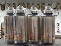 Set of 4 orange mountain water bottles 32 oz