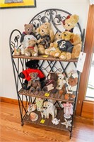 Shelf with all Bears, Dog & Cat Figurines, Shells,