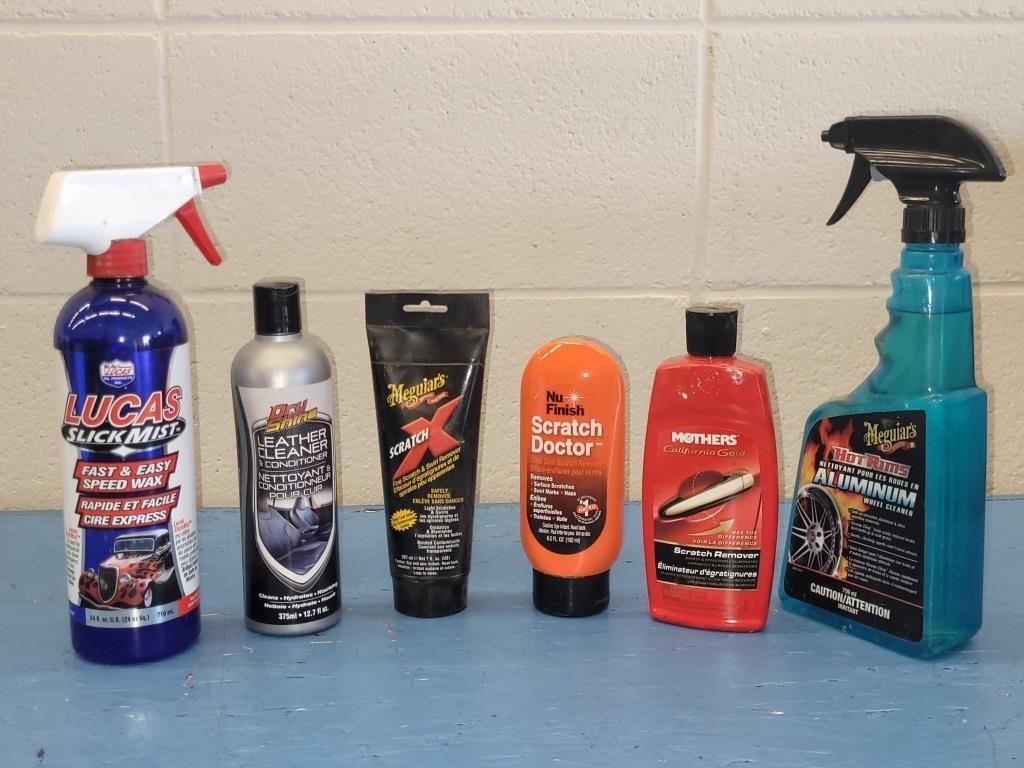 CAR POLISHES INCLUDING MOTHER'S & MAGUIRE 6 PIECES