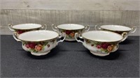 5 Royal Albert Old Country Roses Double Handled So
