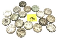 x18- Dimes, 90% silver -x18 dimes -Sold by the