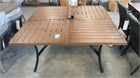 1 Outdoor Metal Wood Style Table