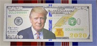 Donald Trump 2020 24k Foil Silver Commemorative
