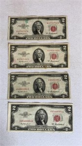 1953A Red Seal $2 Bills (4)