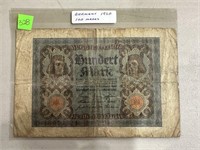 1920 GERMANY 100 MARKS CURRENCY NOTE