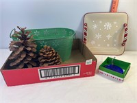 Snowflake Tin, Pinecones & Misc