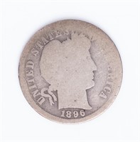 Coin 1896-S Barber Silver Dime - Rare Date