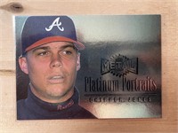 Chipper Jones Metal Platinum Portraits Insert