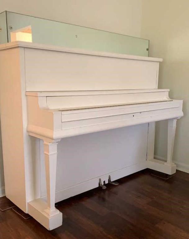 White painted Upright Piano