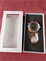 Clip pocket watch new in box brown