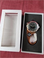 Brown clip pocket watch new in box