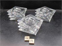 3 CRYSTAL TEALITE HOLDERS