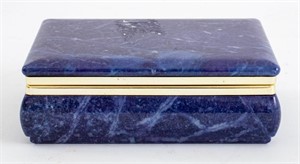 Lapis Stained Alabaster Table Box