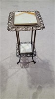 Iron and marble plant stand