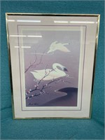 Kaisha Tsual Swan Art Print Picture Framed