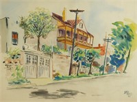 Bernard Le Poris 1941 Watercolor Indiana