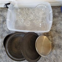 Punch bowl set and lids