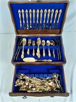 Gold Plated Royal Sealy flatware set in case