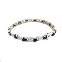 14K WHITE GOLD 0.20CT AND 0.20CT SAPPHIRE BRACELET