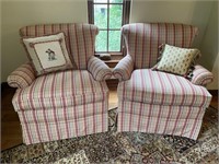 Plaid Upholstery Arm Chairs (2)