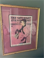 SATURDAY EVENING POST FRAMED ART PRINT GILDED