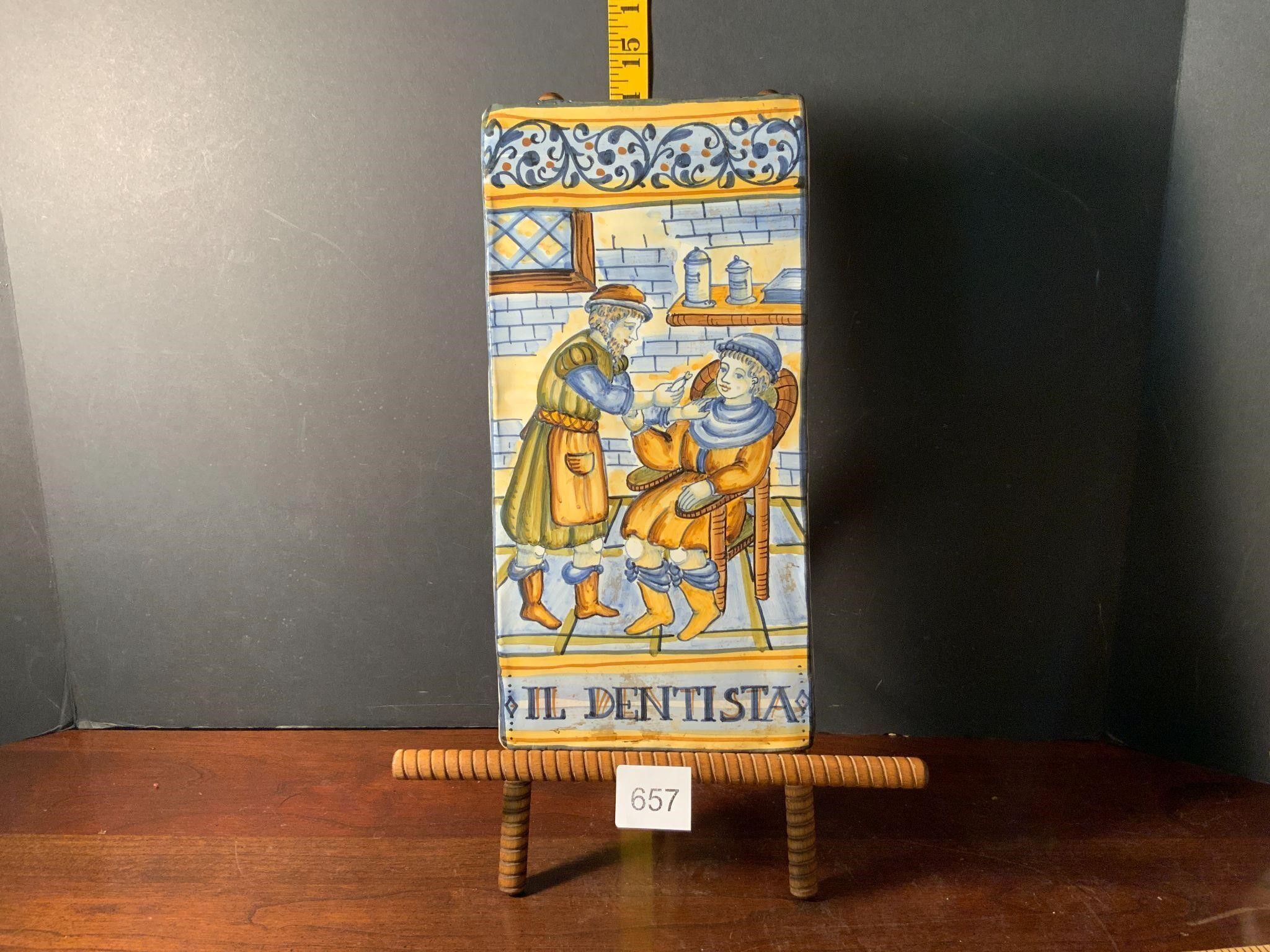 Italy Decorative Tile Il Dentista & Easel