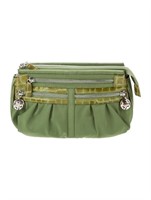 Brighton Green Nylon Silver-tone Jacquard Clutch