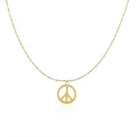14k Gold Peace Symbol Necklace