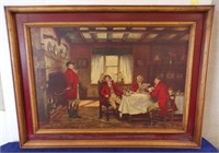 FRAMED PRINT "HUNT BREAKFAST" BY FM BENNETT....