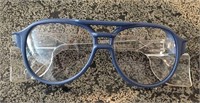 Stylish Vintage Blue Frame Aviator Safety Glasses