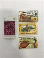 Four vintage Cayman Island stamps