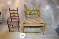 2 EARLY CHILD'S DOLL CHAIR