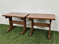 PAIR OF SIDE TABLES - 21.25" TALL X 26" L X 18" W