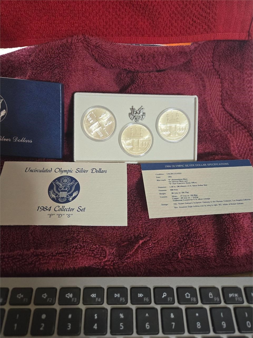 US Mint '84 Olympic Silver Dollar Set "P" "D" "S"