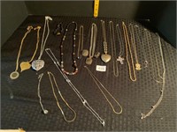 Assorted Necklaces & Jewelry Holder
