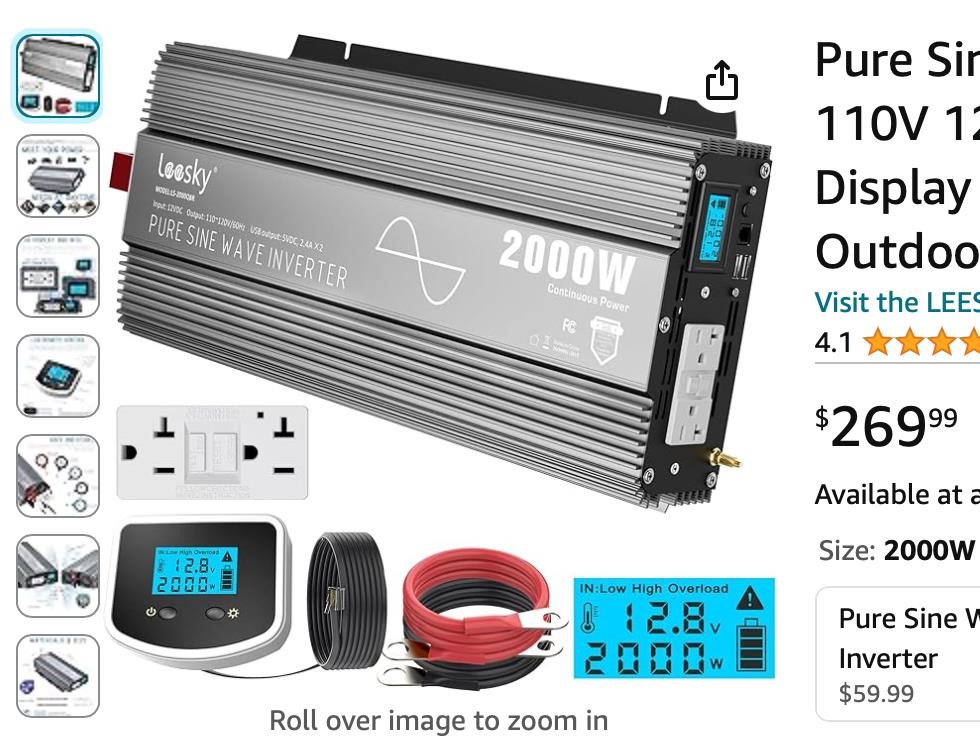 Pure Sine Wave 2000W Power Inverter