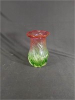 Vtg Teleflora Swirl Glass Watermelon Vase