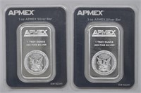4 - 1ozt APMEX Silver .999 Bars (4ozt TW)