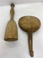 Wooden Potato Masher&Wooden Plate W/Handle